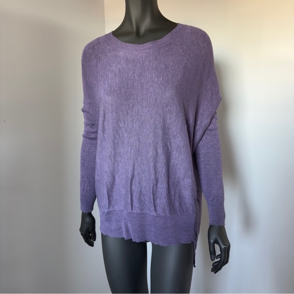 🌿 Eileen Fisher Linen 100% purple Knit Sweater S/P - Picture 6 of 8